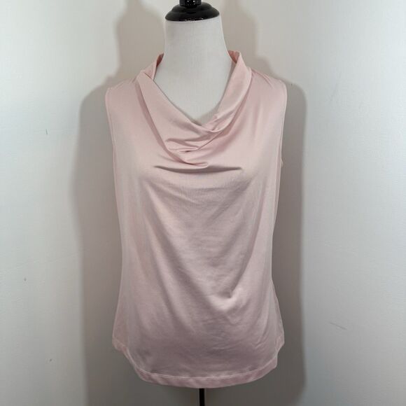 Emaline Tank Top Blouse Cowl Neck Size Small Sleeveless Pink Feminine Romantic - Picture 1 of 8